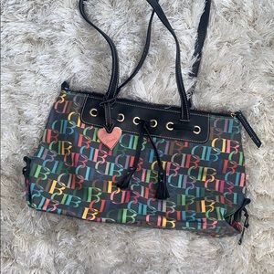 Dooney & Bourkey DB logo colorful handbag